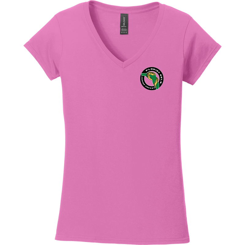 Florida Eels Softstyle Ladies Fit V-Neck T-Shirt