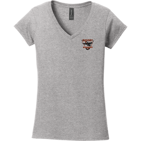 Biggby Bombers Softstyle Ladies Fit V-Neck T-Shirt