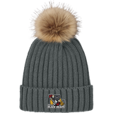 Dupage Black Bears Faux Fur Pom Beanie