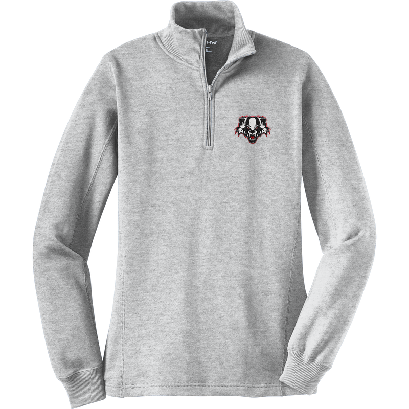 Scary Badgers Ladies 1/4-Zip Sweatshirt