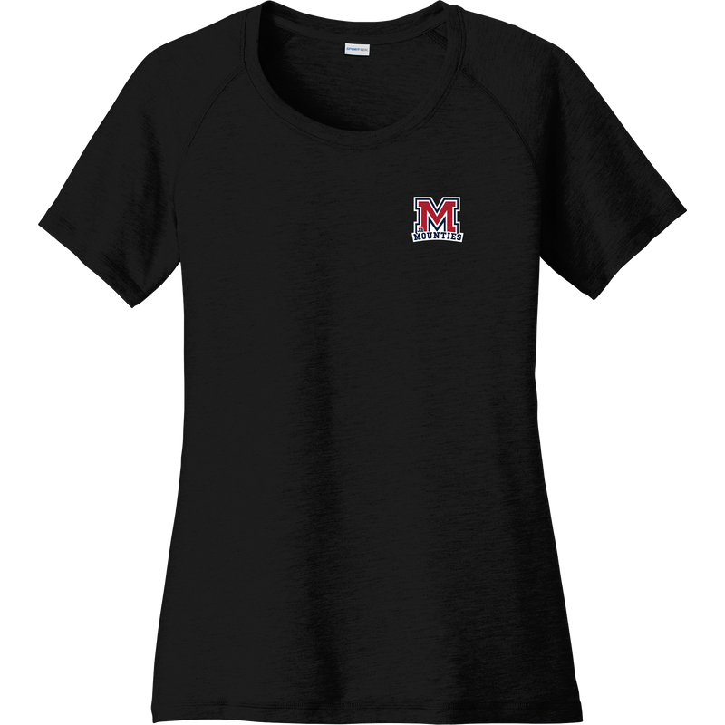 Jr. Mounties Ladies PosiCharge Tri-Blend Wicking Scoop Neck Raglan Tee