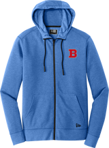 CT Bobcats New Era Tri-Blend Fleece Full-Zip Hoodie