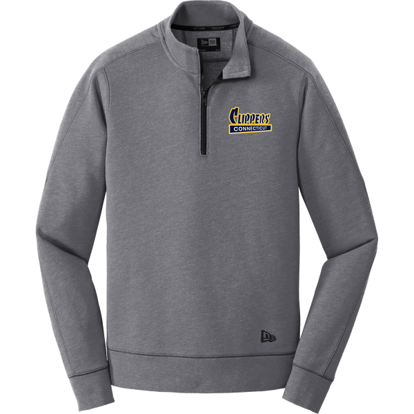 CT Clippers New Era Tri-Blend Fleece 1/4-Zip Pullover