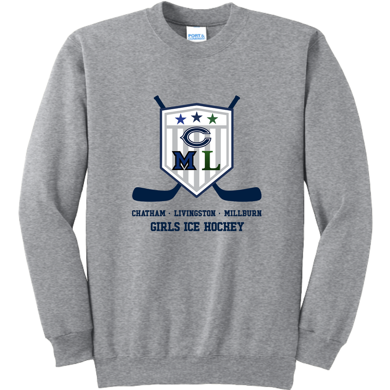 CML Girls Ice Hockey Essential Fleece Crewneck Sweatshirt