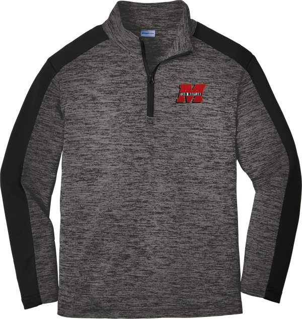 Team Maryland Youth PosiCharge  Electric Heather Colorblock 1/4-Zip Pullover