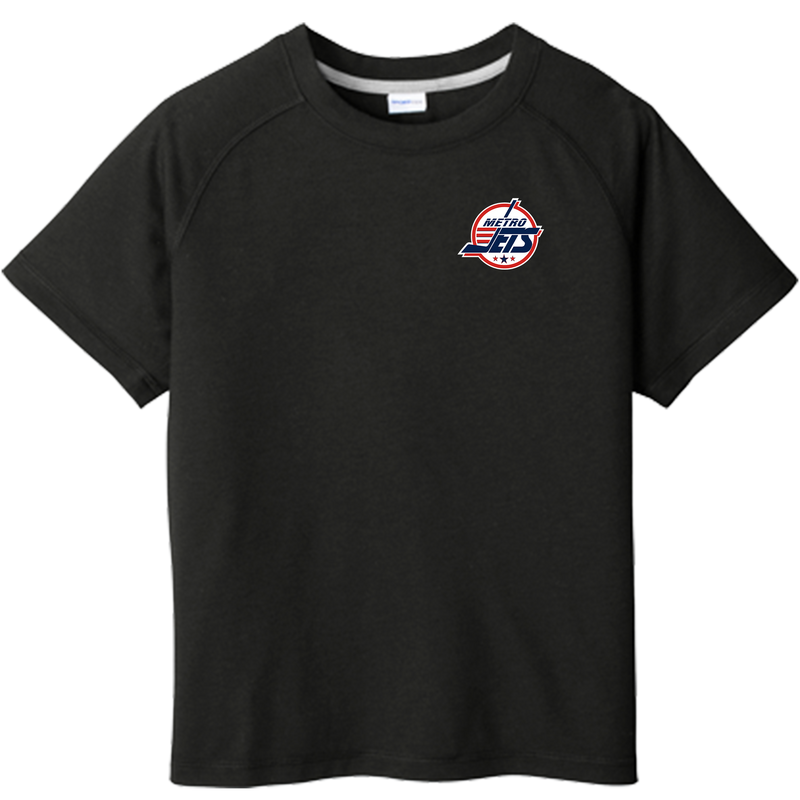 Metro Jets Youth PosiCharge Tri-Blend Wicking Raglan Tee